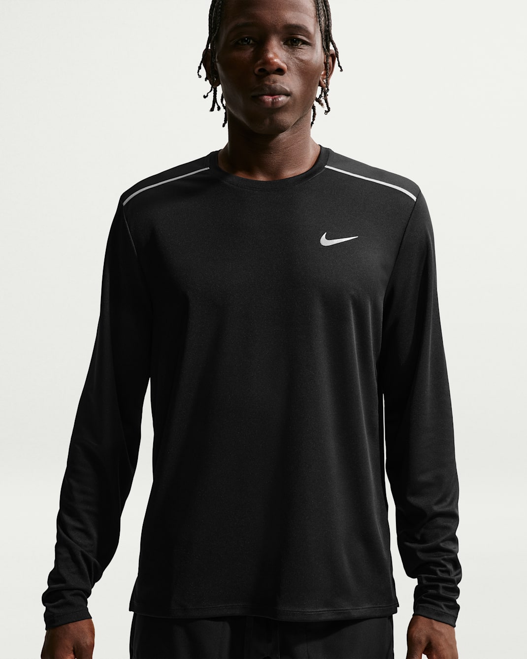 Nike Miler Men's Dri-FIT UV Protection Long-Sleeve Running Top - Black