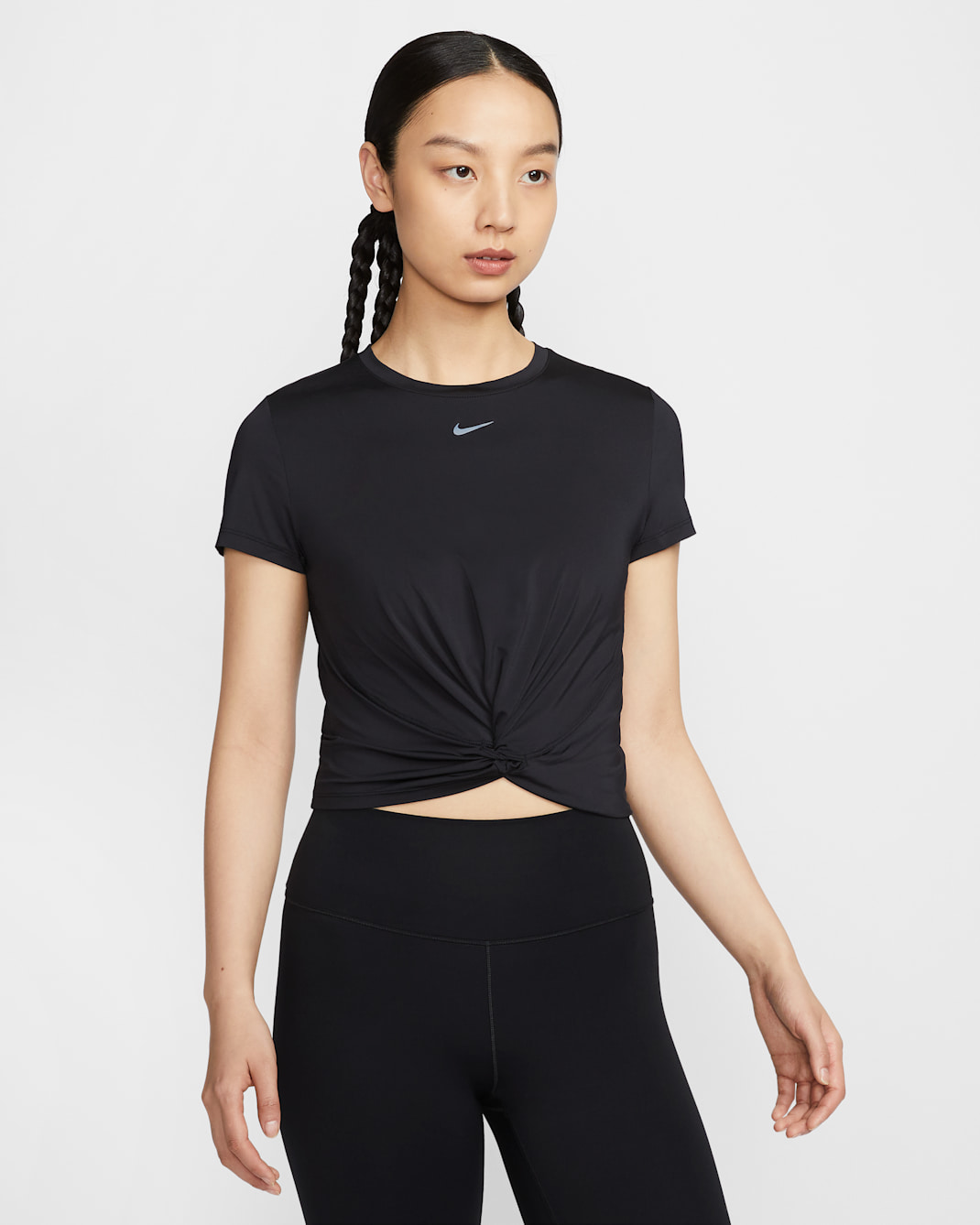 Nike One Classic Twist Women's Dri-FIT Short-Sleeve Top - Black/Black