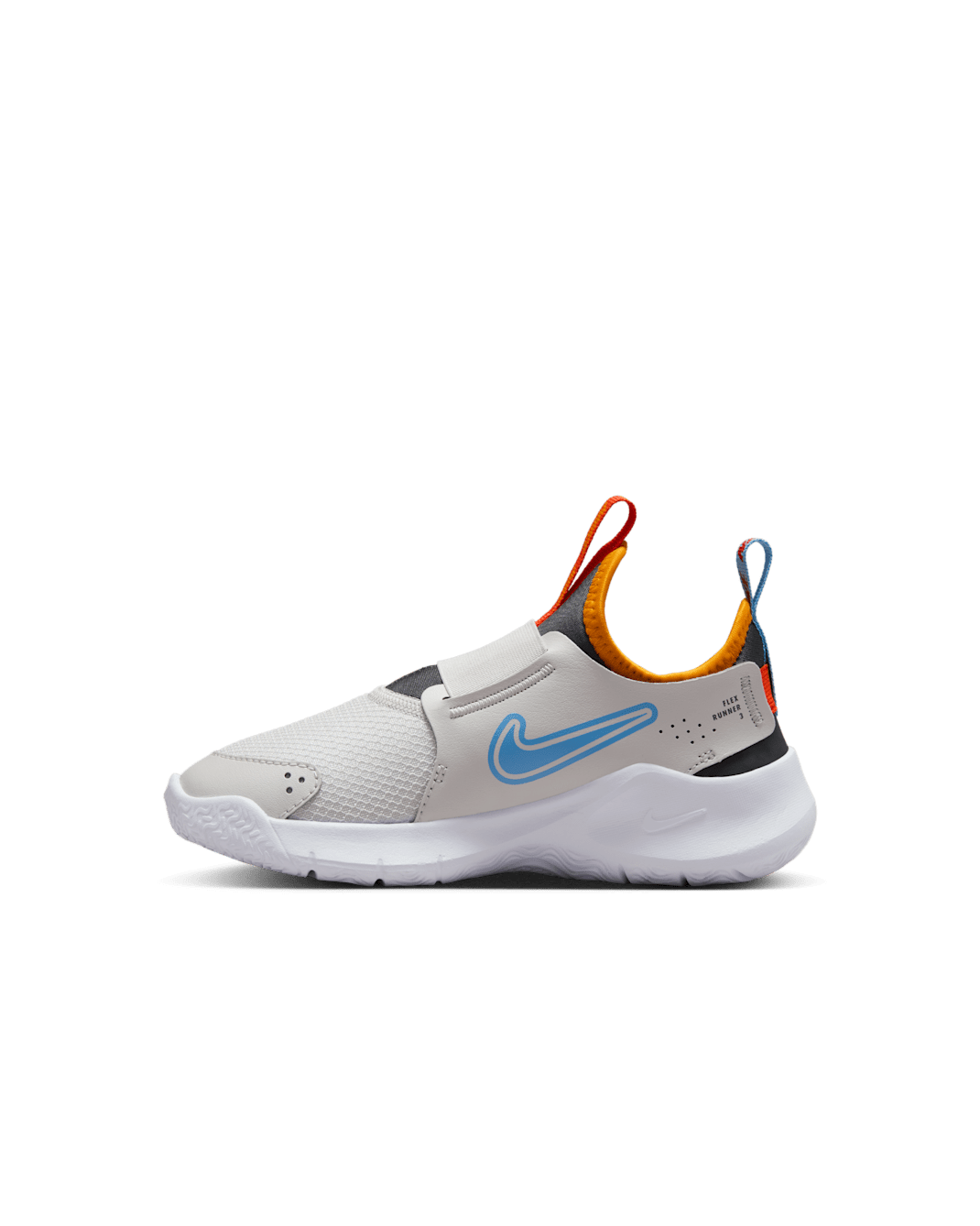Nike Flex Runner 3 Younger Kids' Shoes - Vast Grey/University Blue/Anthracite/Orange Peel