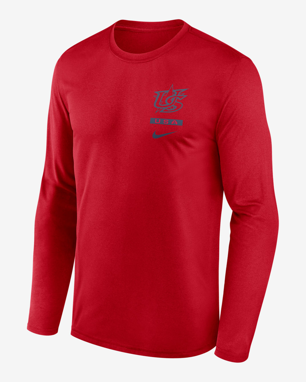 USA Baseball 2026 World Baseball Classic 2-Hit Legend Men's Nike Dri-FIT Long-Sleeve T-Shirt - Red