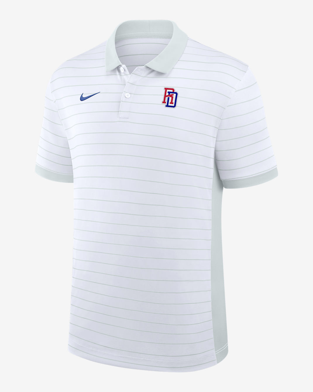 Dominican Republic National Baseball Team 2026 World Baseball Classic Striped Victory Men's Nike Dri-FIT Polo - White