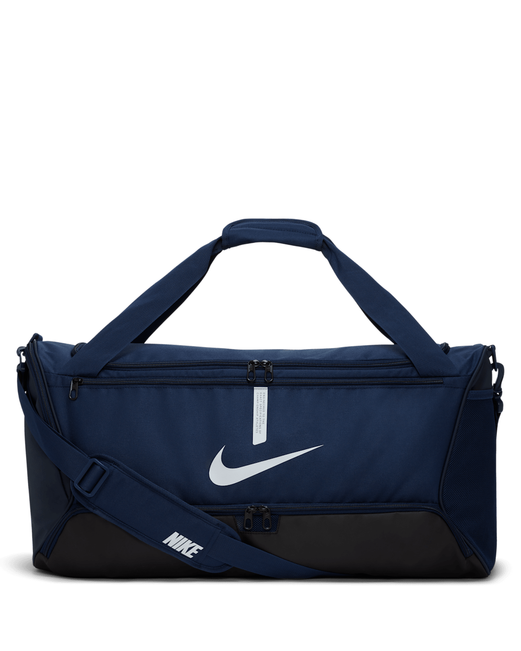 Nike Academy Team Football Duffel Bag (Medium, 60L) - Midnight Navy/Black/White