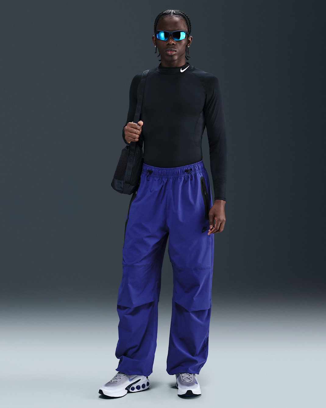 Nike Tech Men's Woven Oversized Pants - Deep Night/Deep Night/Black