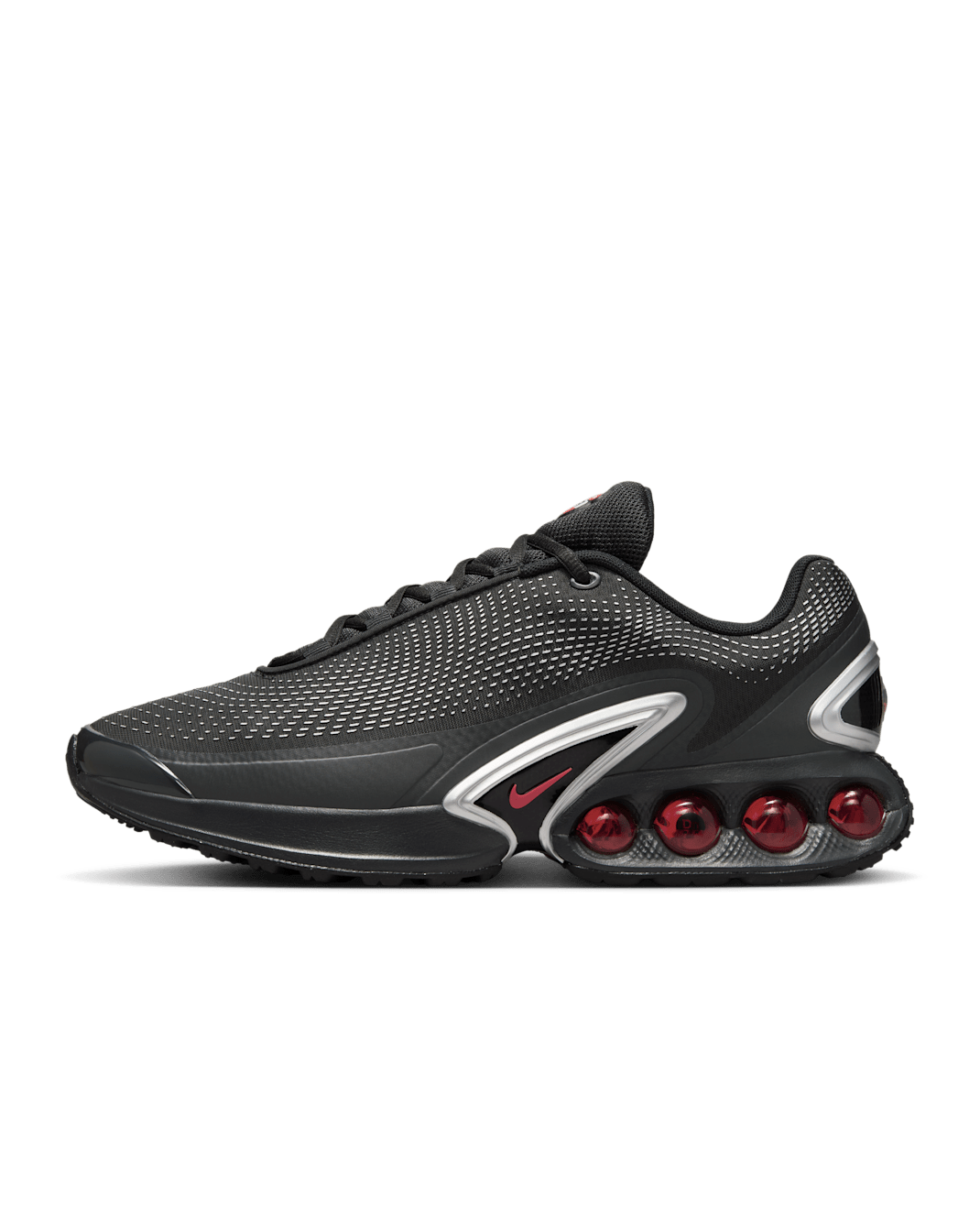 Nike Air Max Dn Shoes - Black/Black/Metallic Silver/University Red