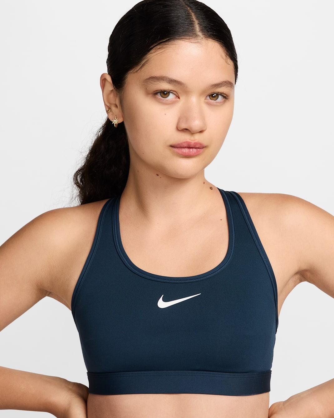 Nike Swoosh Medium-Support Women's Padded Sports Bra - Armoury Navy/White