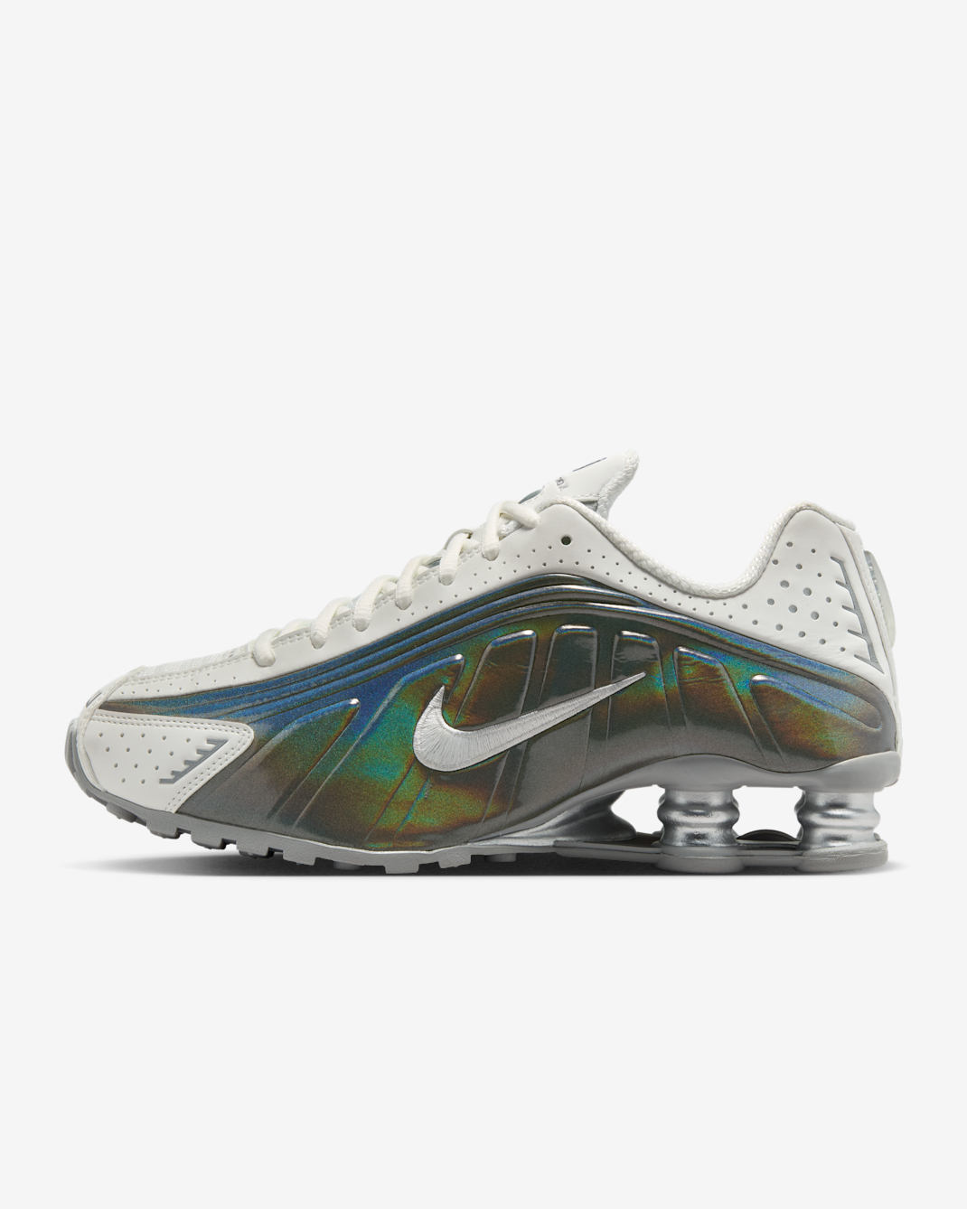 Nike Shox R4 Women's Shoes - Summit White/Hydrangeas/Metallic Silver/Summit White