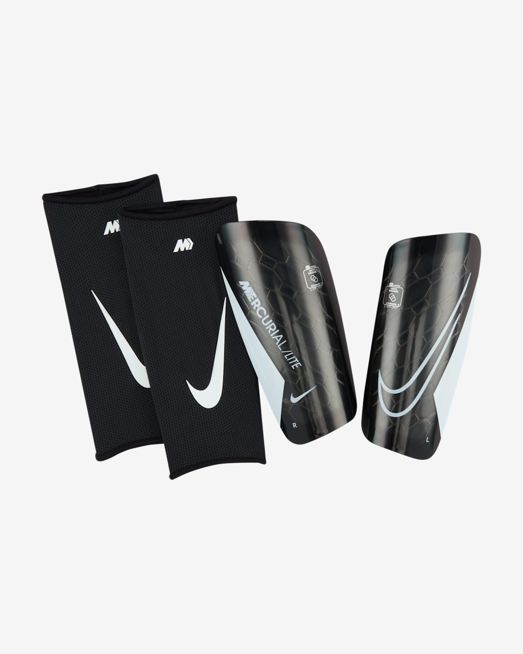 Nike Mercurial Lite Soccer Shin Guards - Black/Black/White