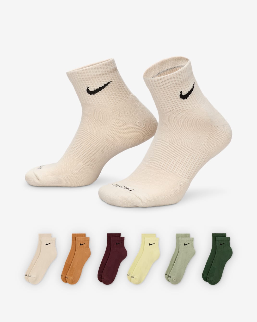Nike Everyday Plus Cushioned Training Ankle Socks (6 Pairs) - Multi-Color