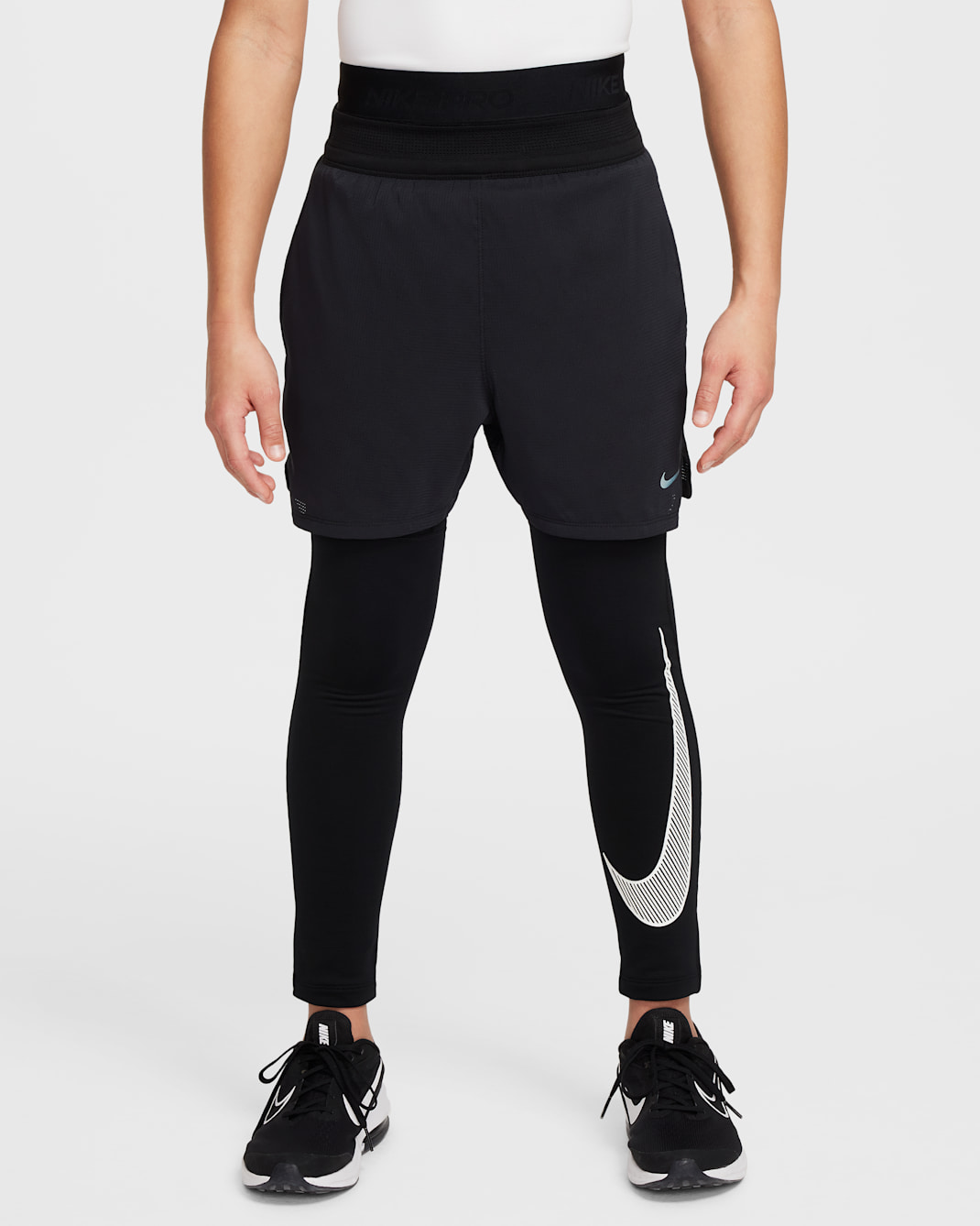 Legging de training Dri-FIT Nike Pro Warm pour ado (garçon) - Noir/Blanc