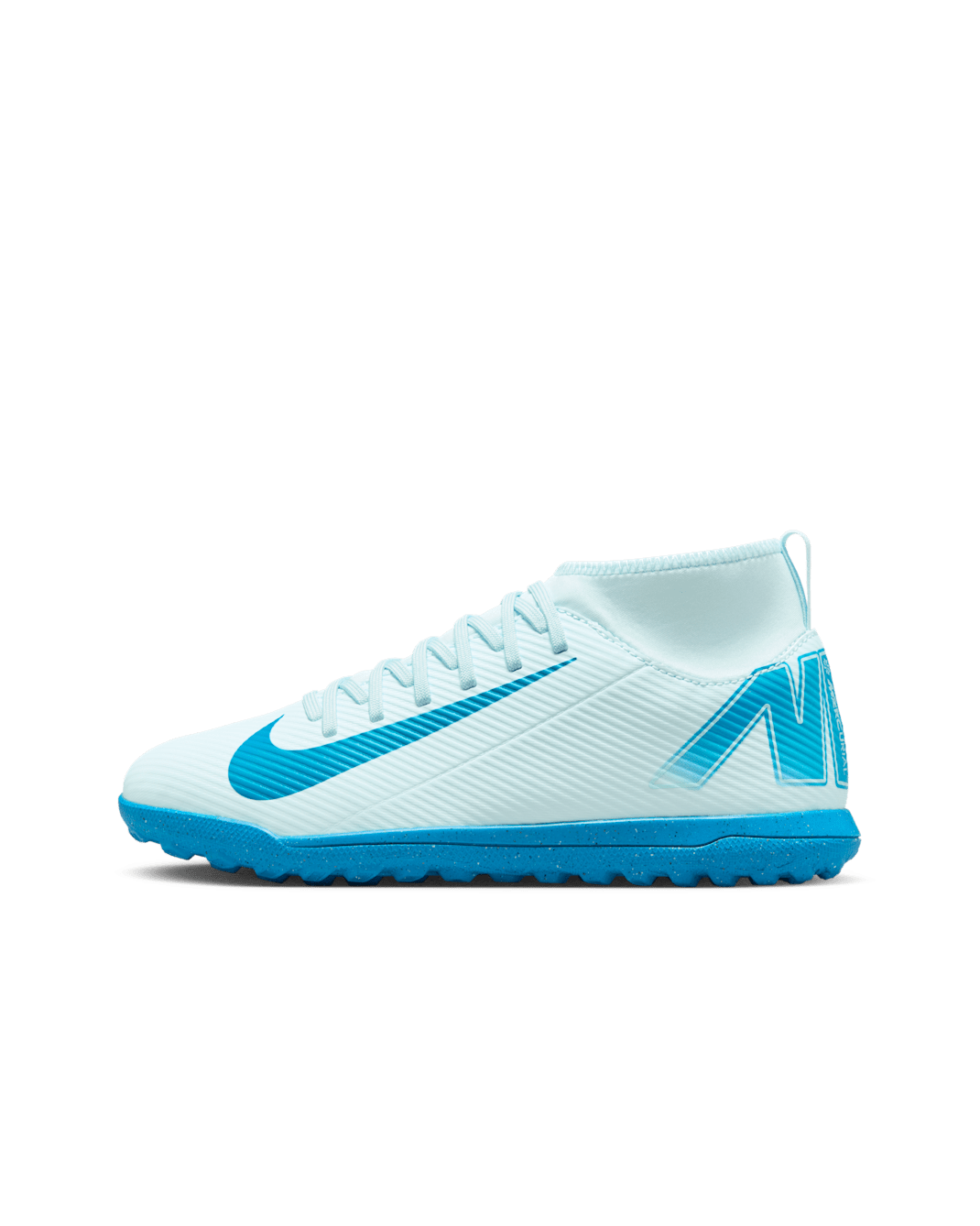 Nike Jr. Mercurial Superfly 10 Club 小/大童人工短草草皮高筒足球鞋 - Glacier Blue/Blue Orbit