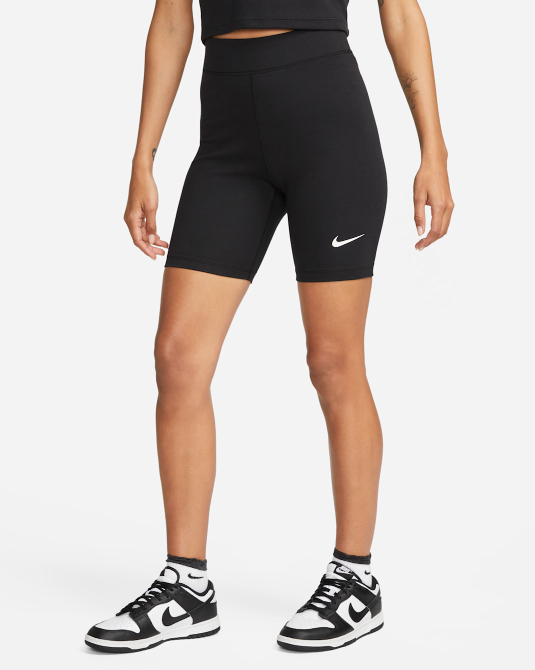 Γυναικείο ψηλόμεσο σορτς ποδηλασίας Nike Sportswear Classic 20 cm - Μαύρο/Sail
