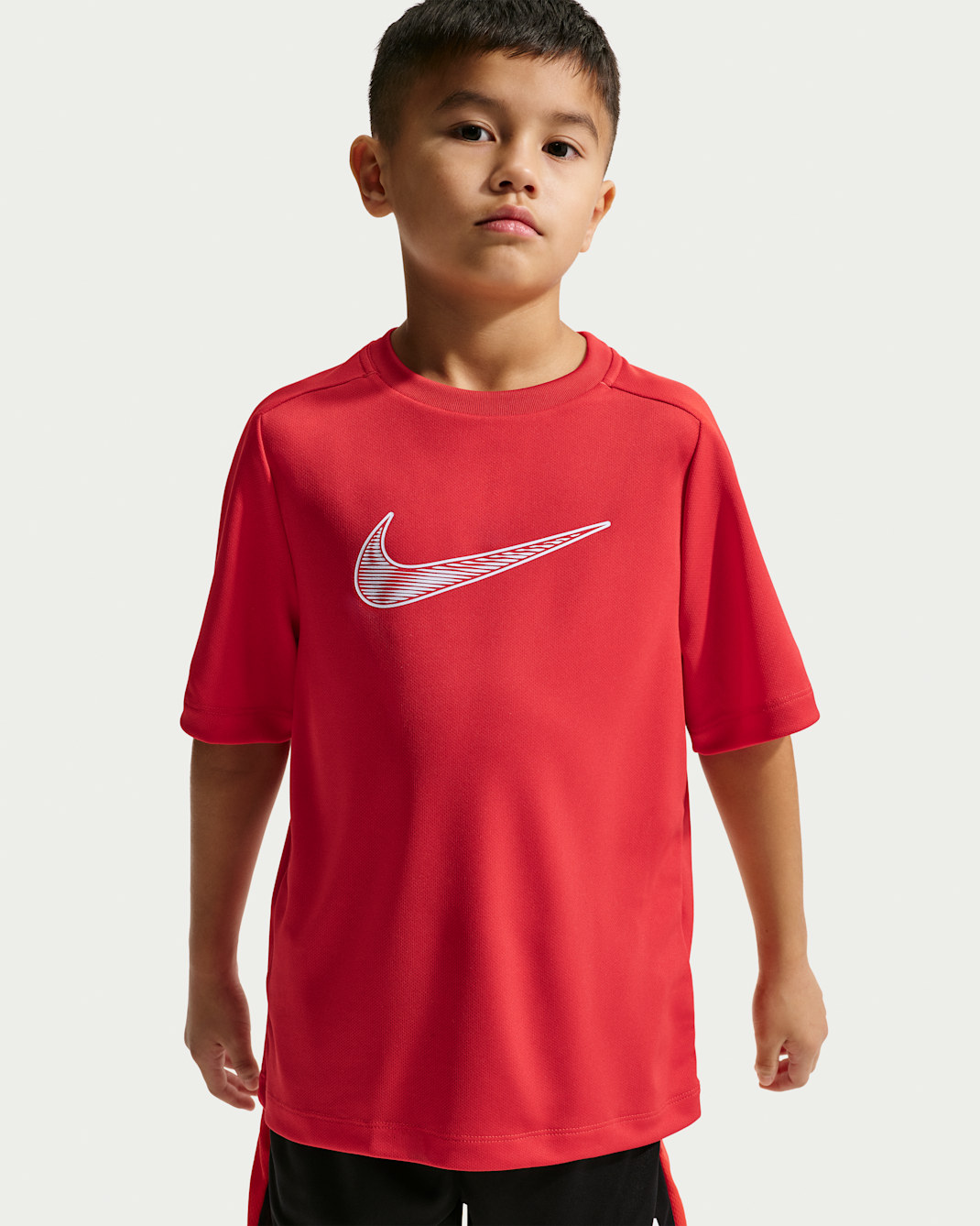 Nike Multi Older Kids' (Boys') Dri-FIT Short-Sleeve Training Top - University Red/White