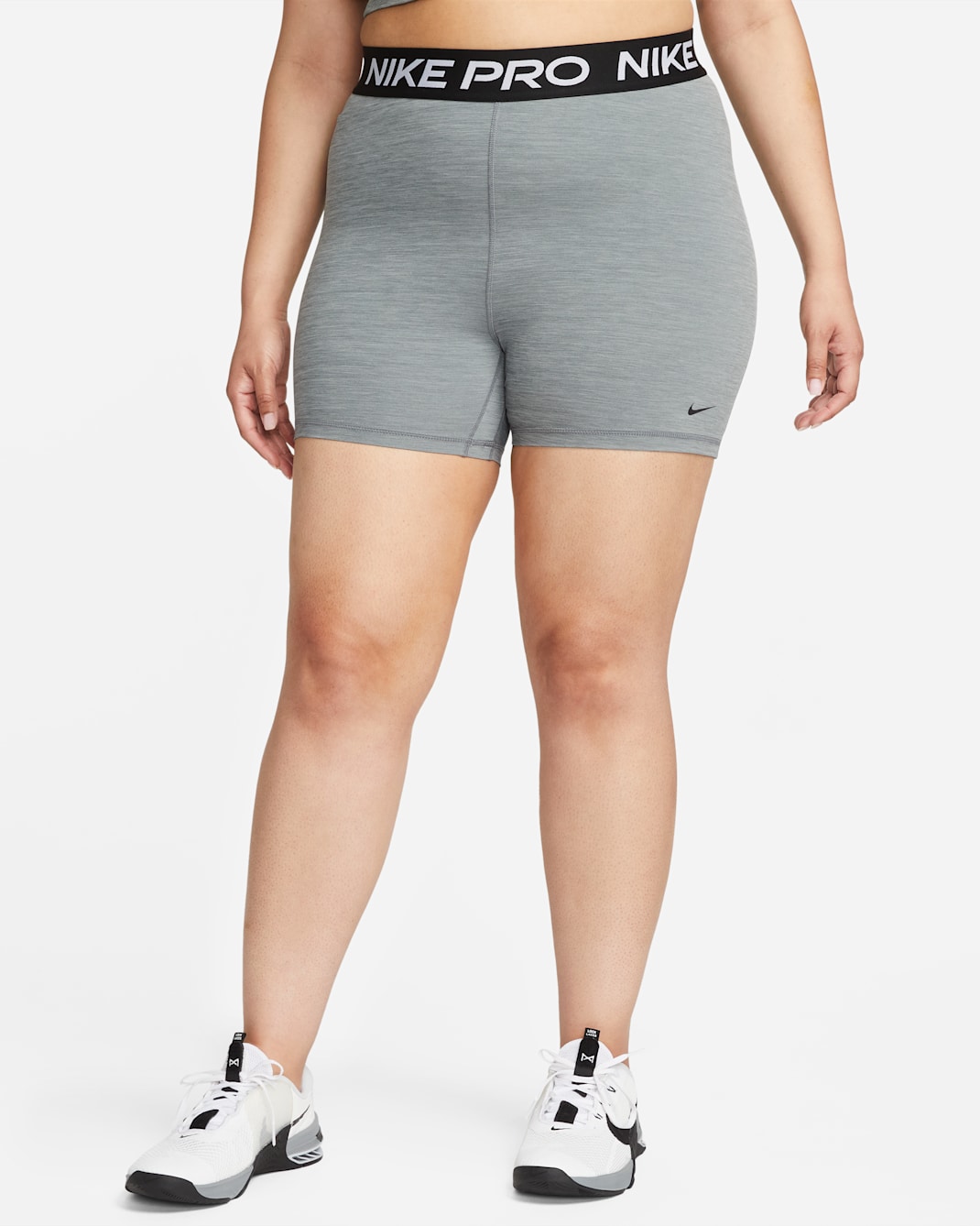 Nike Pro 365 Women's 5" Shorts (Plus Size) - Smoke Grey/Heather/Black/Black