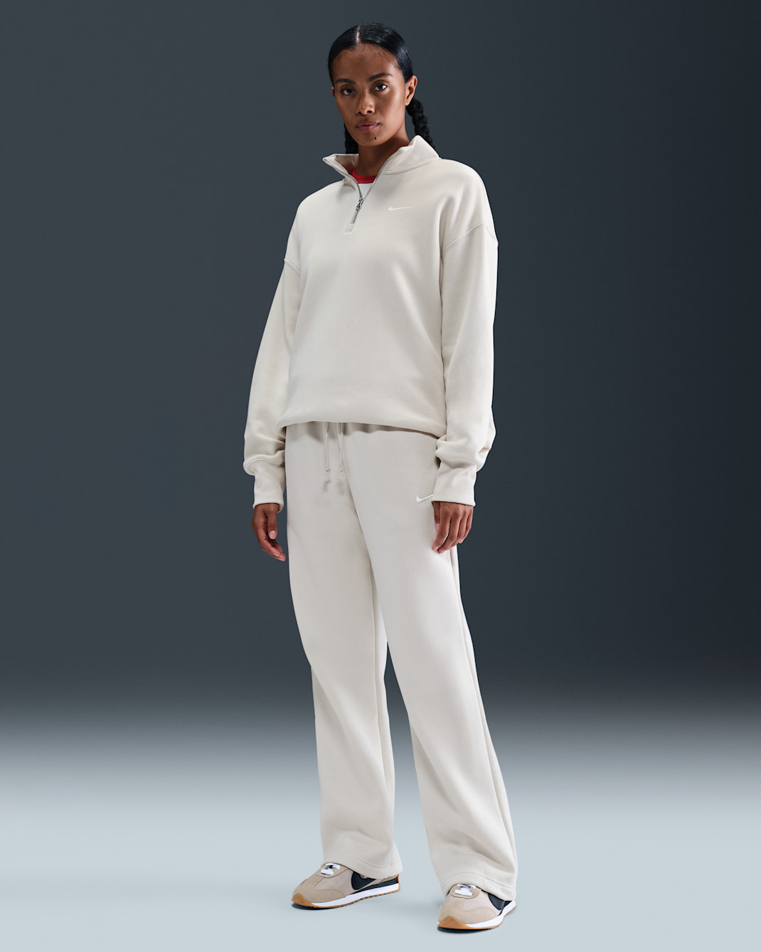 Nike Sportswear Phoenix Fleece Women's Mid-Rise Open-Hem Pants - Light Orewood Brown/Sail