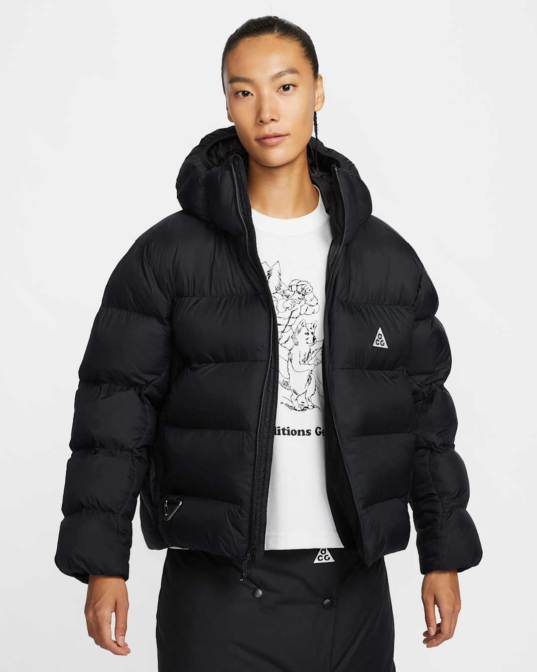 나이키 ACG '루나 레이크' PrimaLoft® 여성 써마 핏 ADV 루즈 후드 재킷 - 블랙/블랙/블랙/서밋 화이트