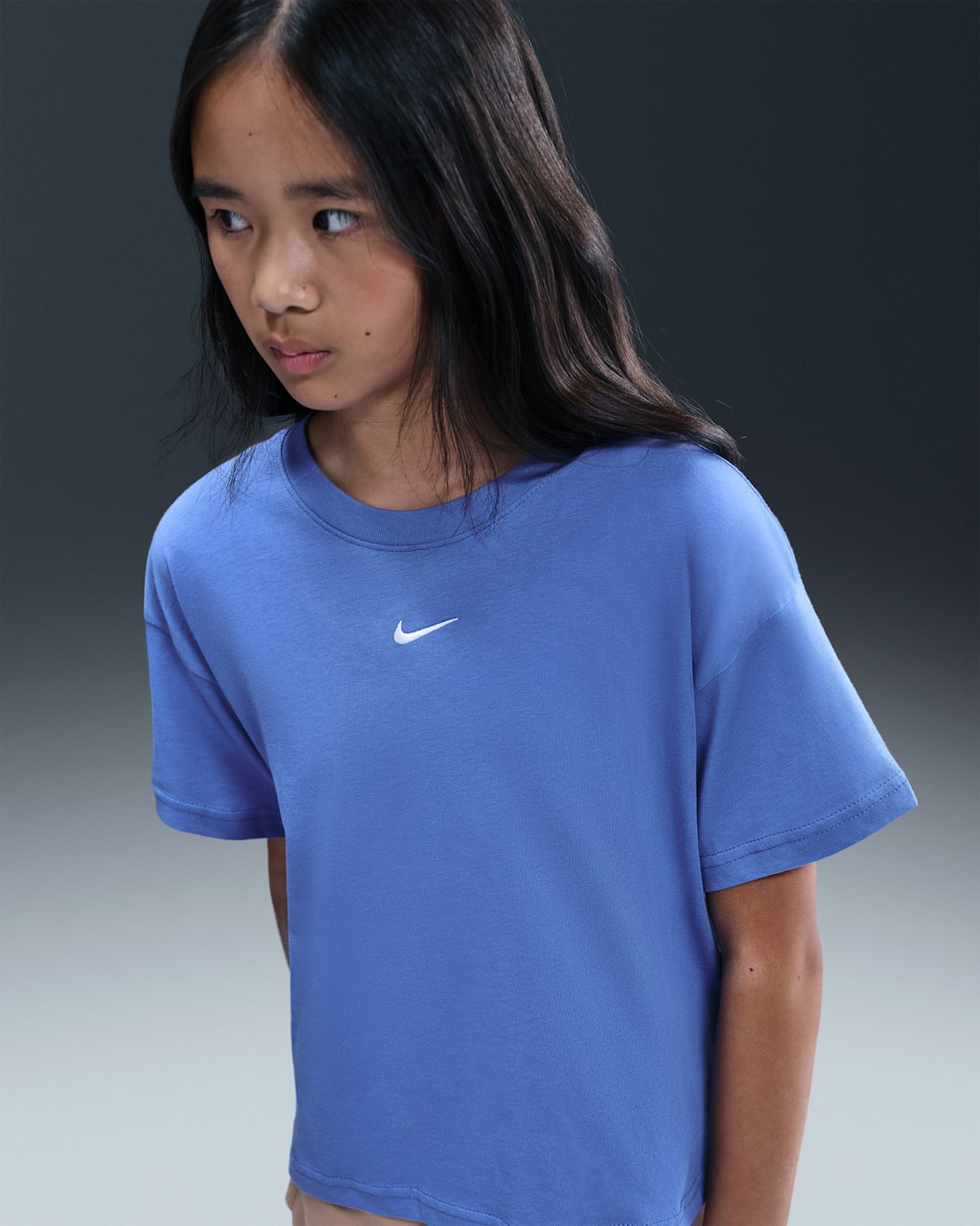 Nike Sportswear Essential Older Kids' (Girls') T-Shirt - Comet Blue