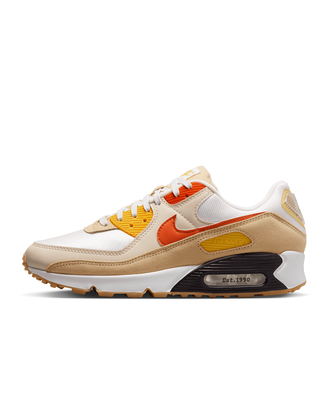 รองเท้าผู้ชาย Nike Air Max 90 SE - Summit White/Sesame/Lemon Wash/Safety Orange