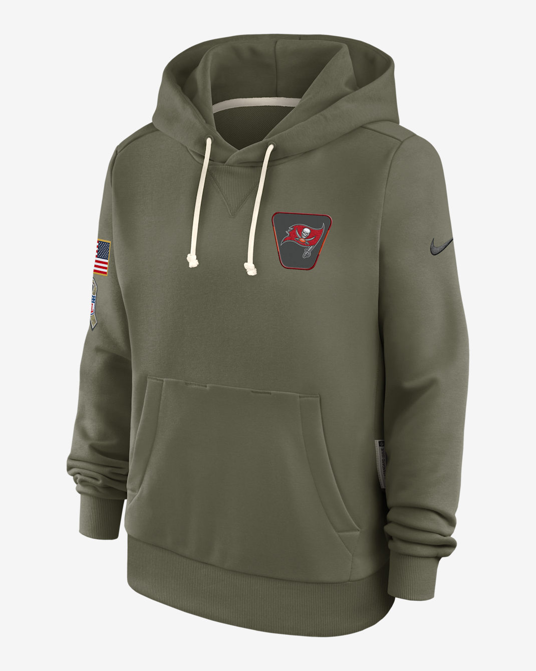 Tampa Bay Buccaneers Salute to Service Sideline Women's Nike Dri-FIT NFL Pullover Hoodie - Olive