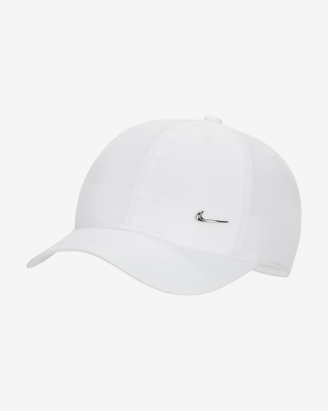 Cappello destrutturato con Swoosh in metallo Nike Dri-FIT Club – Bambini - Bianco/Argento metallizzato