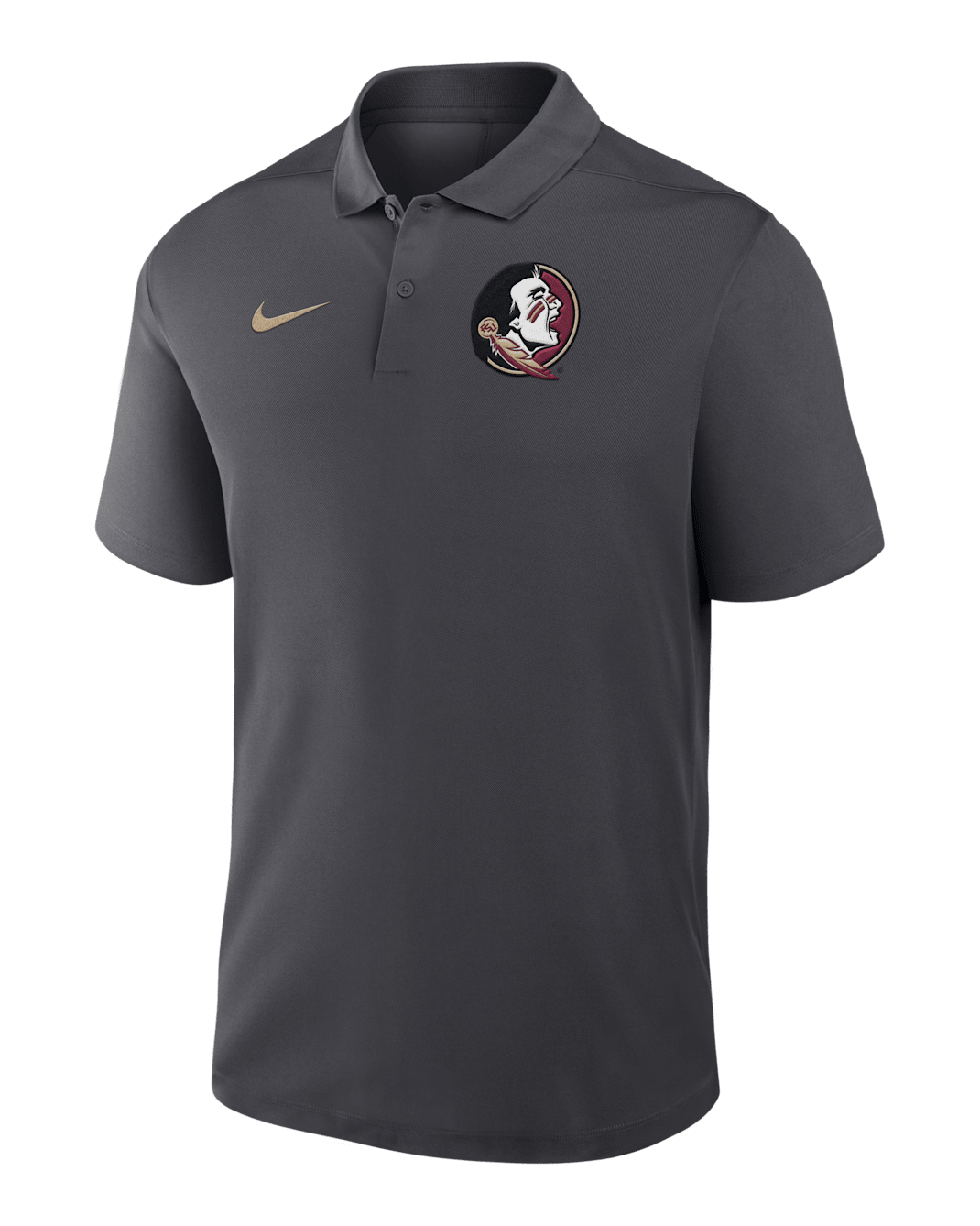 Florida State Primetime Victory Primary Logo Men's Nike Dri-FIT College Polo - Anthracite
