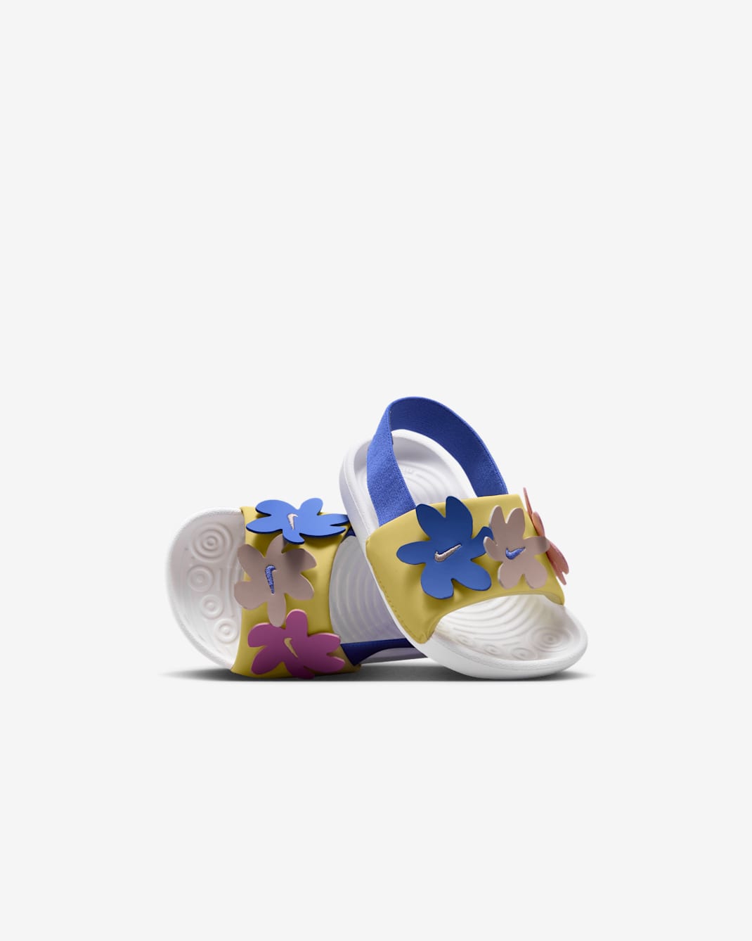 Nike Kawa SE Baby/Toddler Slides - White/Sapphire/Light Magenta/Soft Yellow