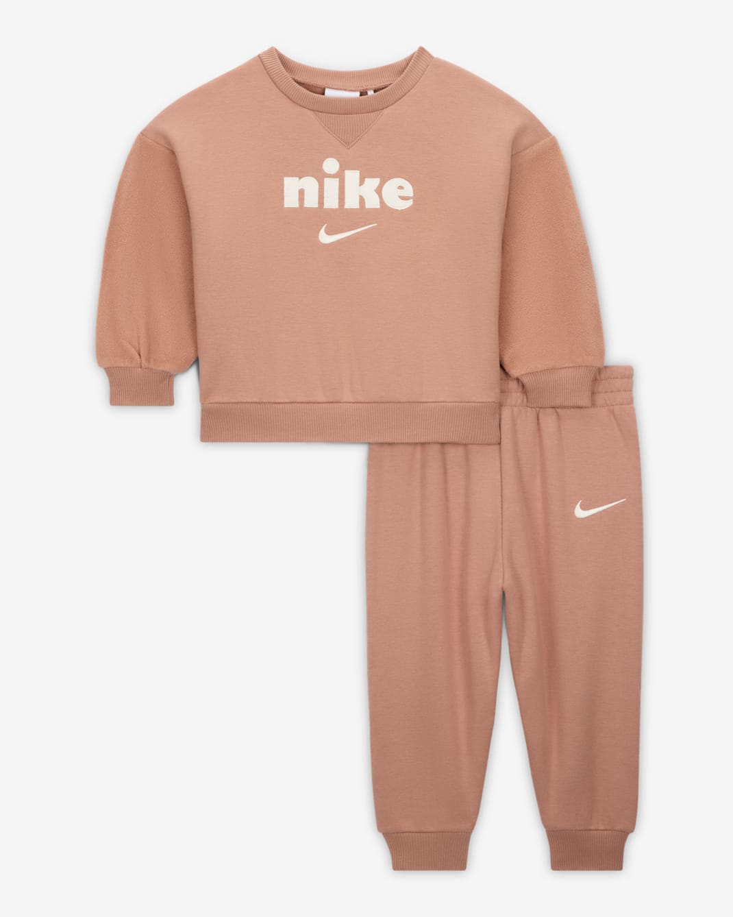 Nike Cozy Comfort Baby (12-24M) 2-Piece Crew Set - Desert Dust