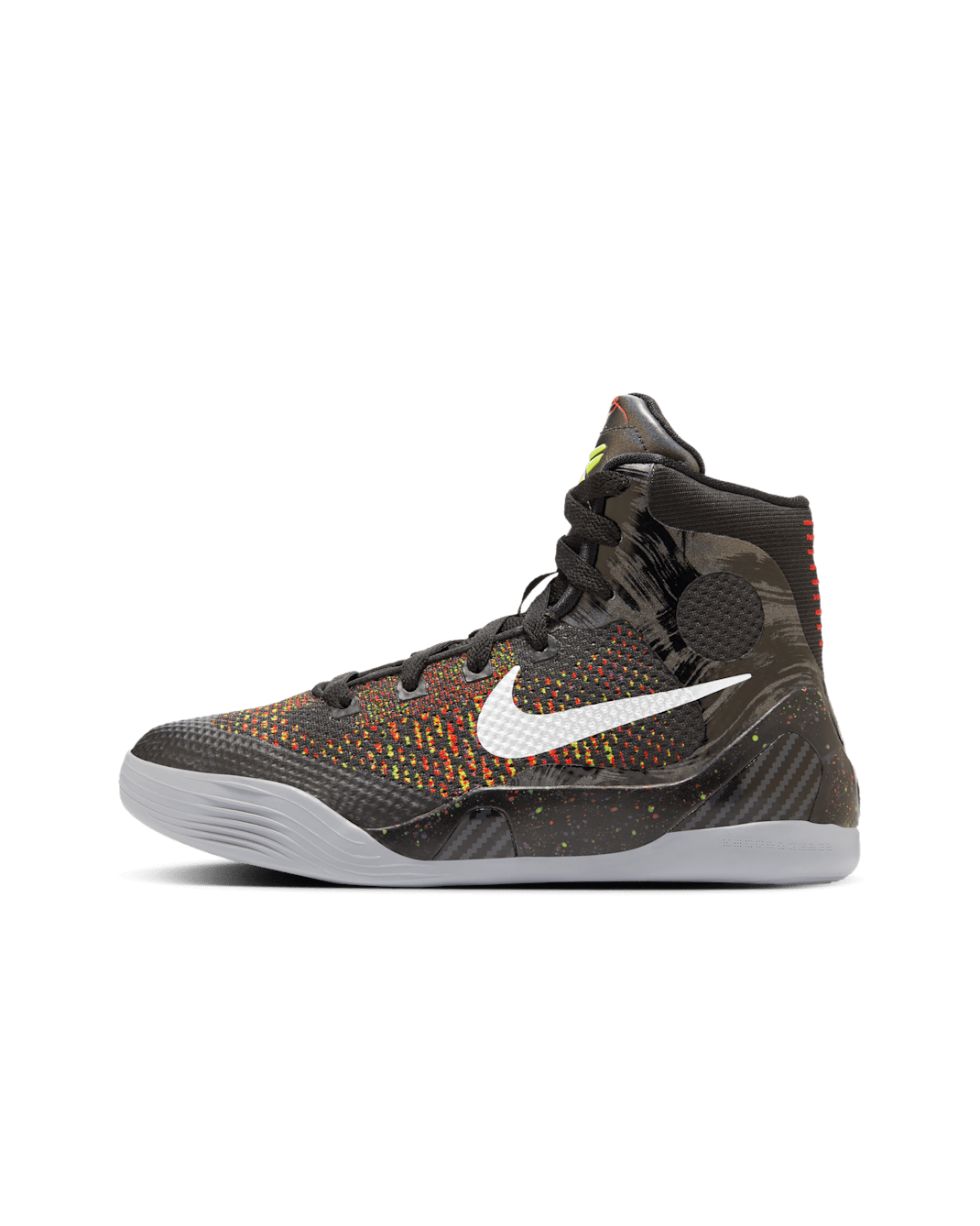 Kobe IX Elite Older Kids' Basketball Shoes - Black/Bright Crimson/Volt/Metallic Silver