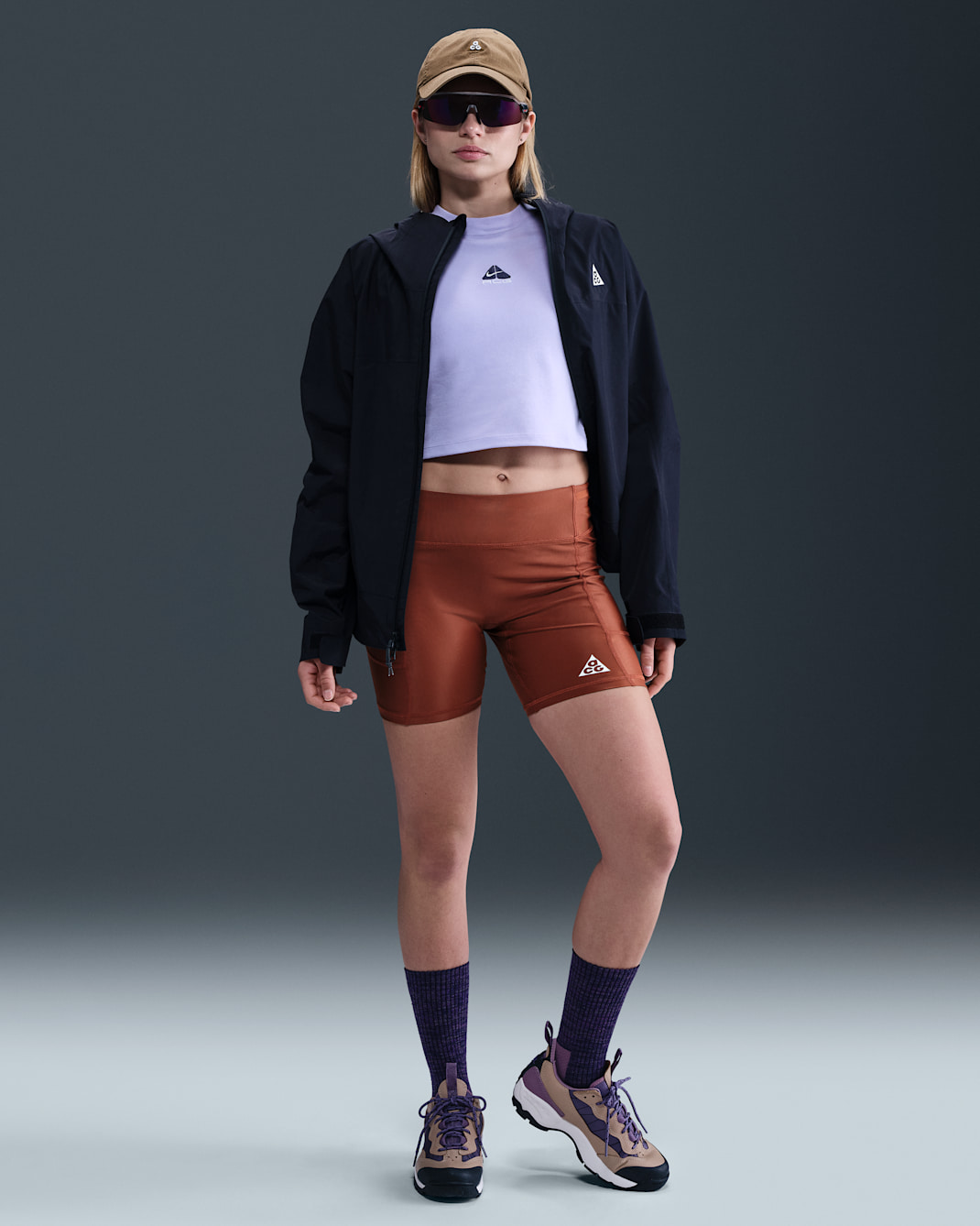 Nike ACG "Tree Frog" Women's Dri-FIT ADV Mid-Rise 6" Shorts - Cinnamon/Picante Red/Summit White