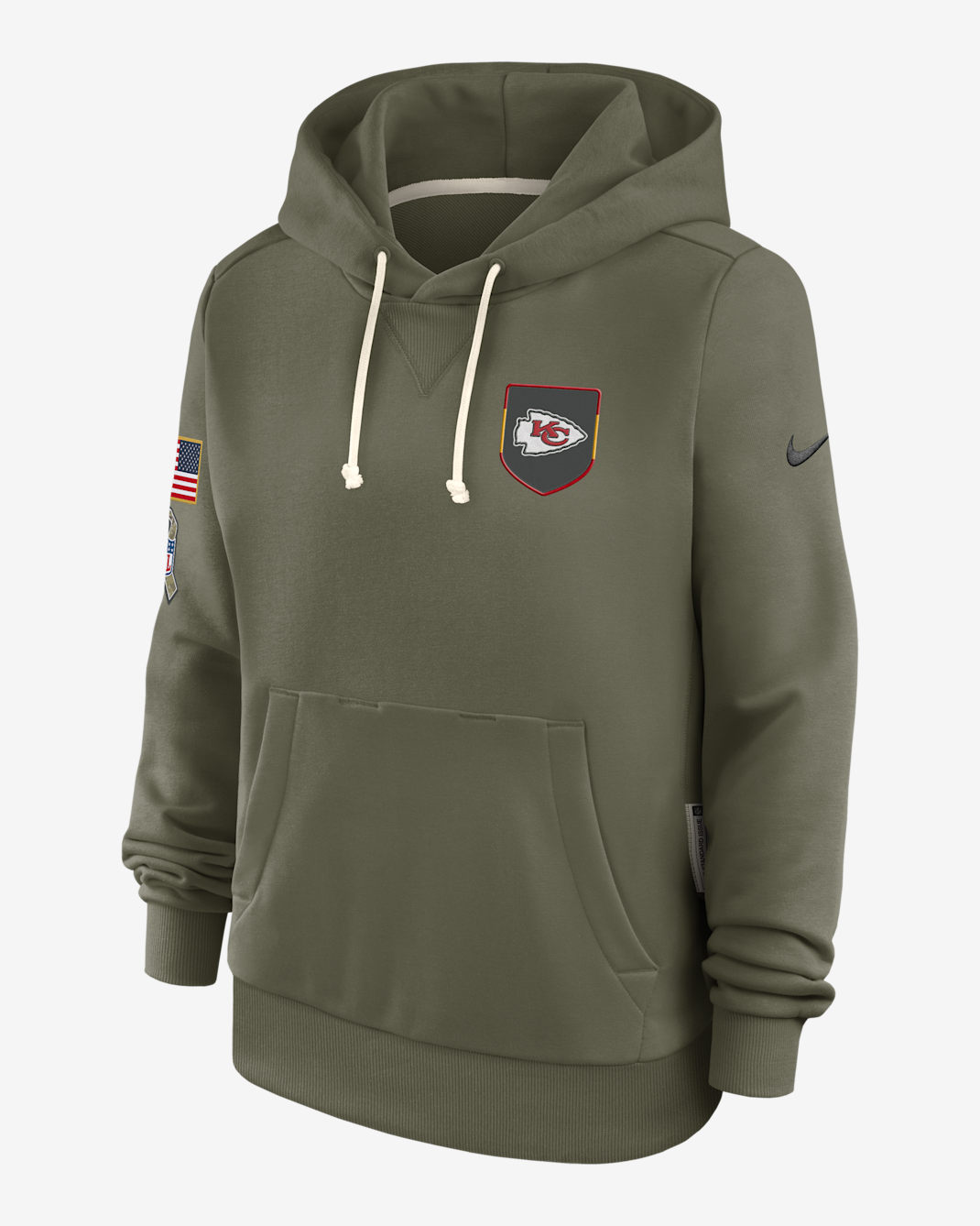 Kansas City Chiefs Salute to Service Sideline Women's Nike Dri-FIT NFL Pullover Hoodie - Olive