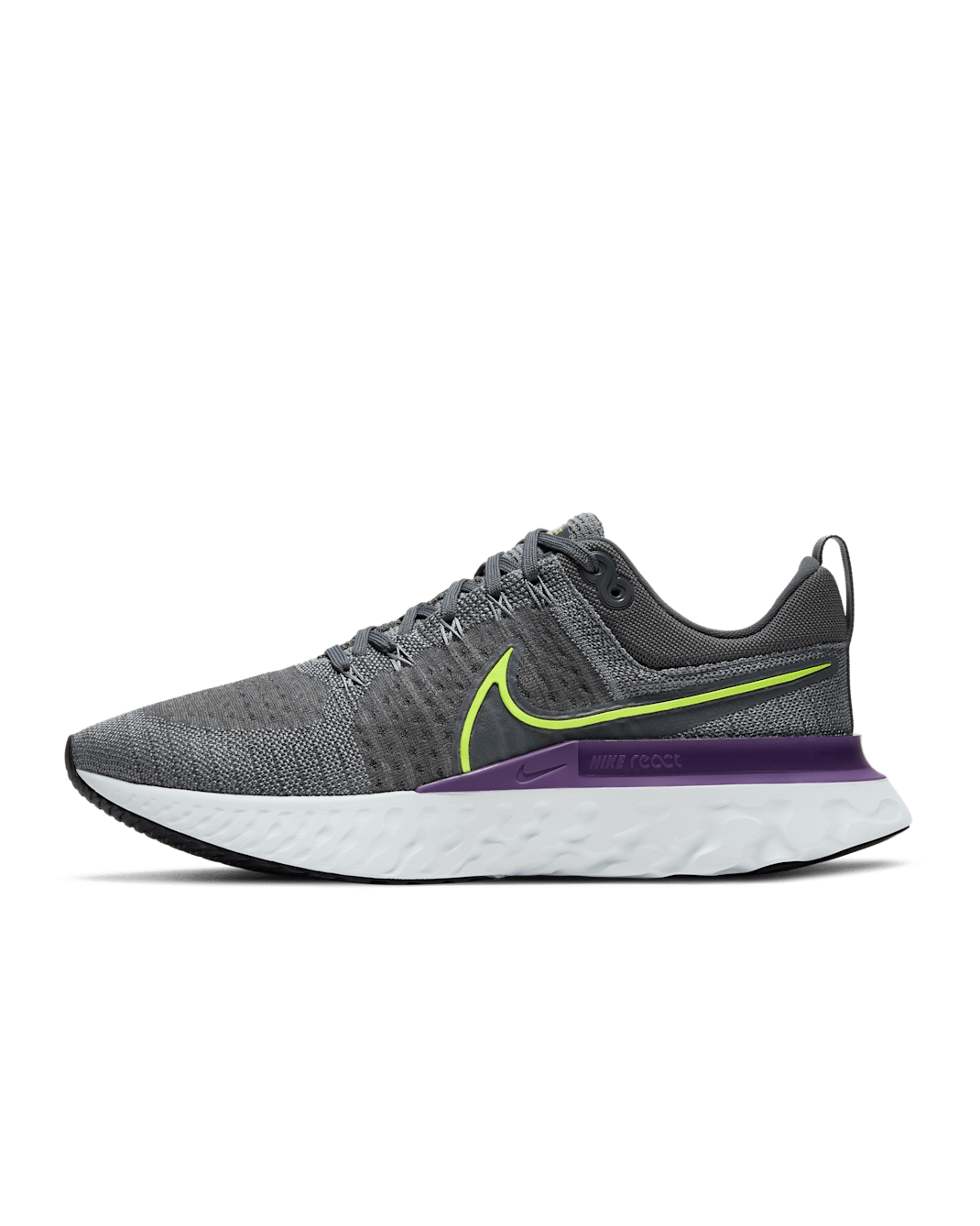 Nike React Infinity 2 Men's Road Running Shoes - Particle Grey/Iron Grey/Wild Berry/Volt