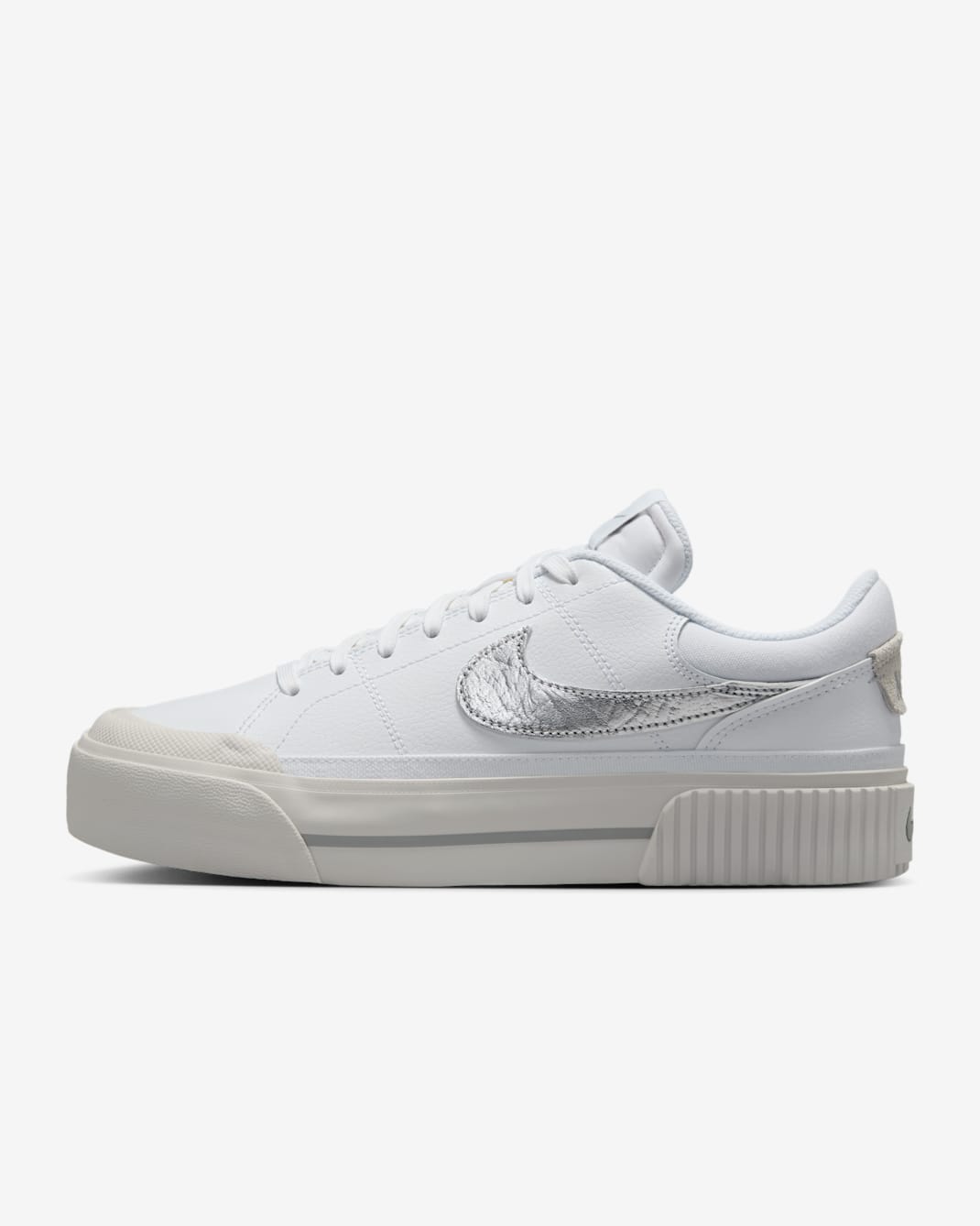 Nike Court Legacy Lift 女鞋 - 白色/Light Bone/Photon Dust/Metallic Silver