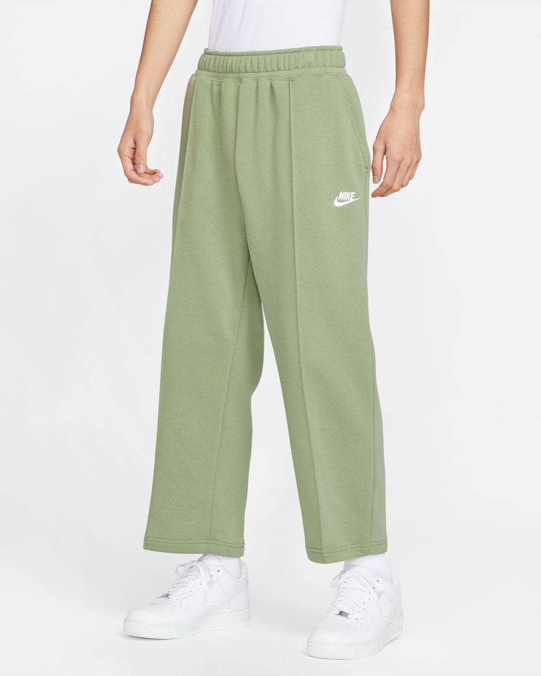 Nike Club Fleece Men's Cropped Trousers - Oil Green/White