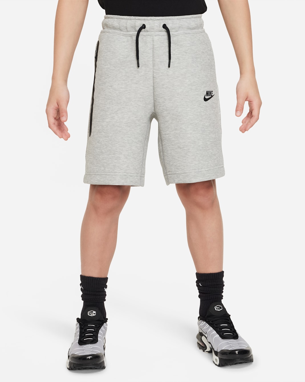 Nike Tech Fleece Older Kids' (Boys') Shorts - Dark Grey Heather/Black/Black