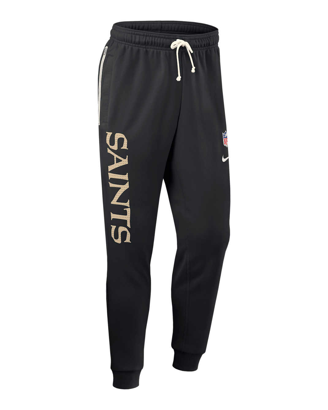 Pants Nike Dri-FIT de la NFL de pierna entallada para hombre New Orleans Saints Ground Game Sideline - Negro