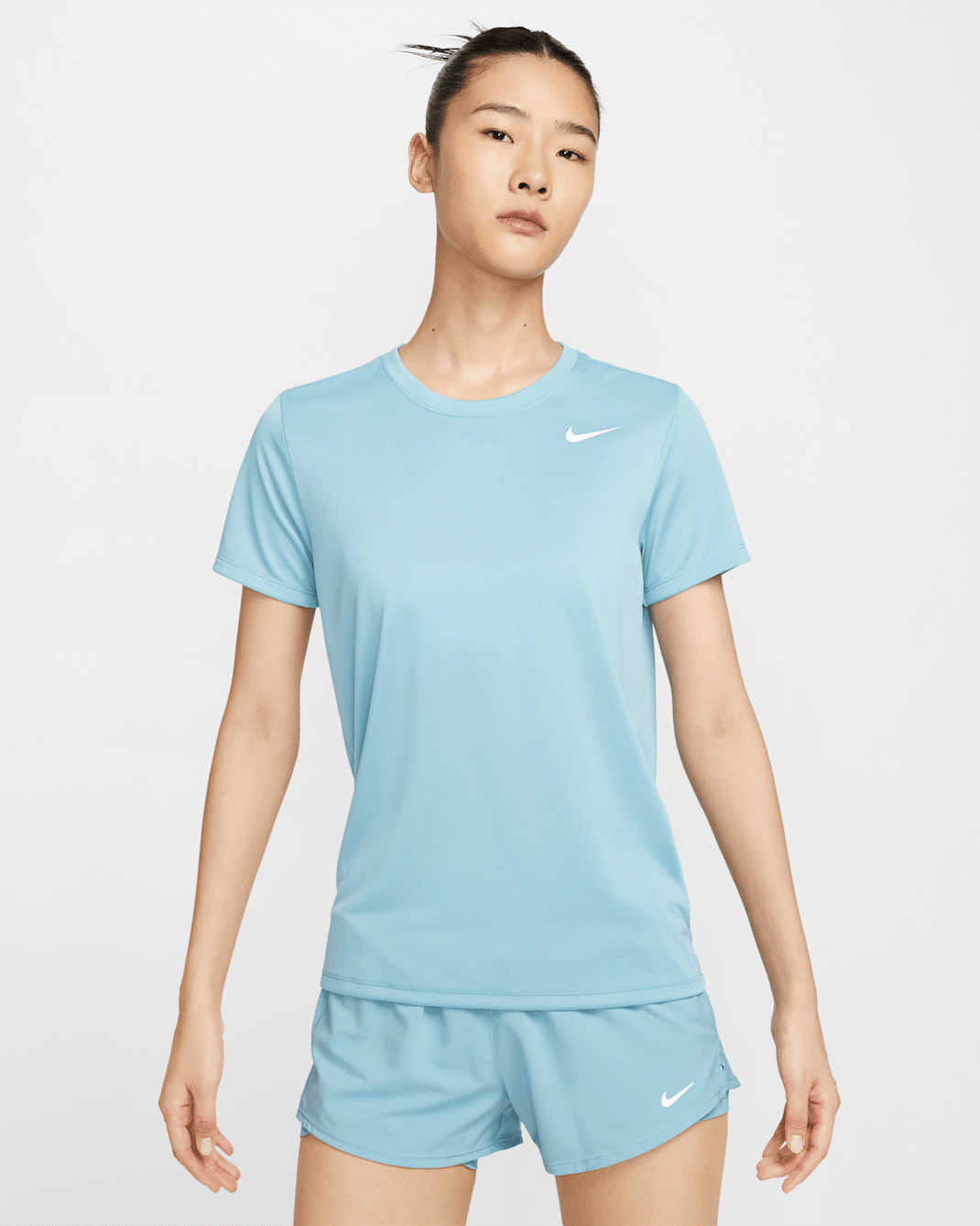 Nike Dri-FIT Women's T-Shirt - Denim Turquoise/White
