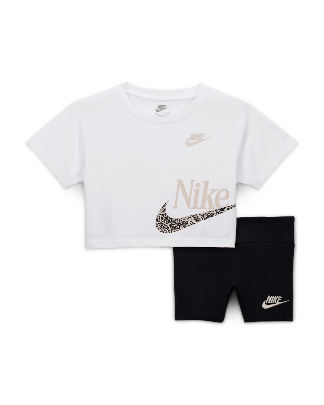 Nike Baby (12-24M) Wild Flower Boxy T-Shirt and Shorts Set - Black
