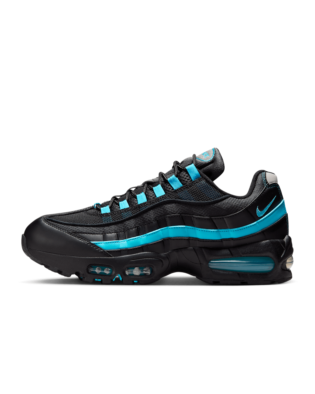 Nike Air Max 95 'Big Bubble' Men's Shoes - Black/Black/Pearl Grey/Baltic Blue