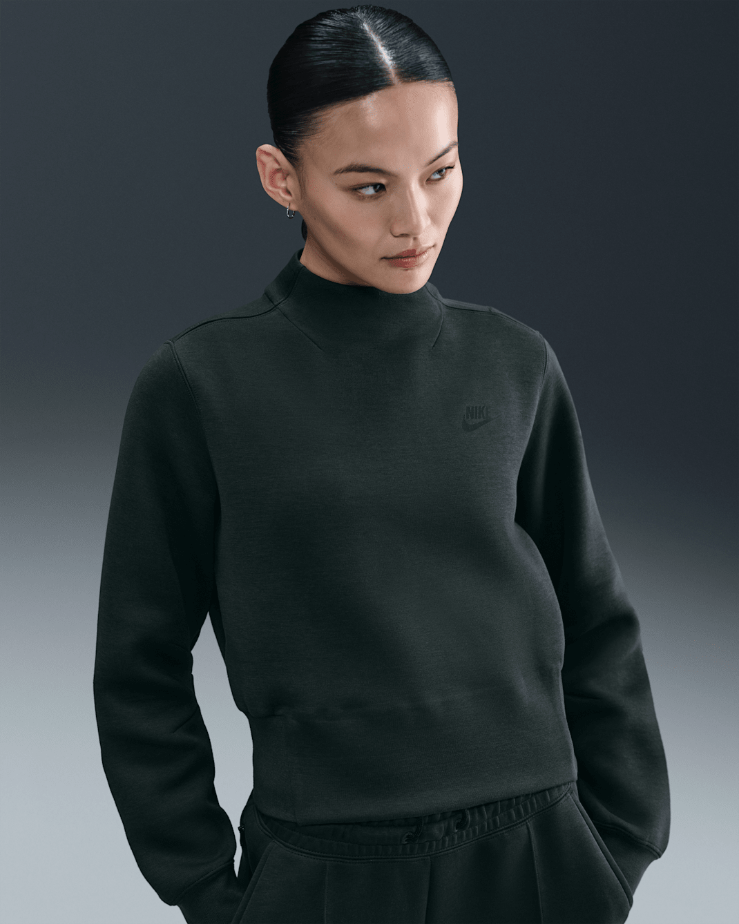 Nike Tech Women's Fleece Crew - Seaweed/Black