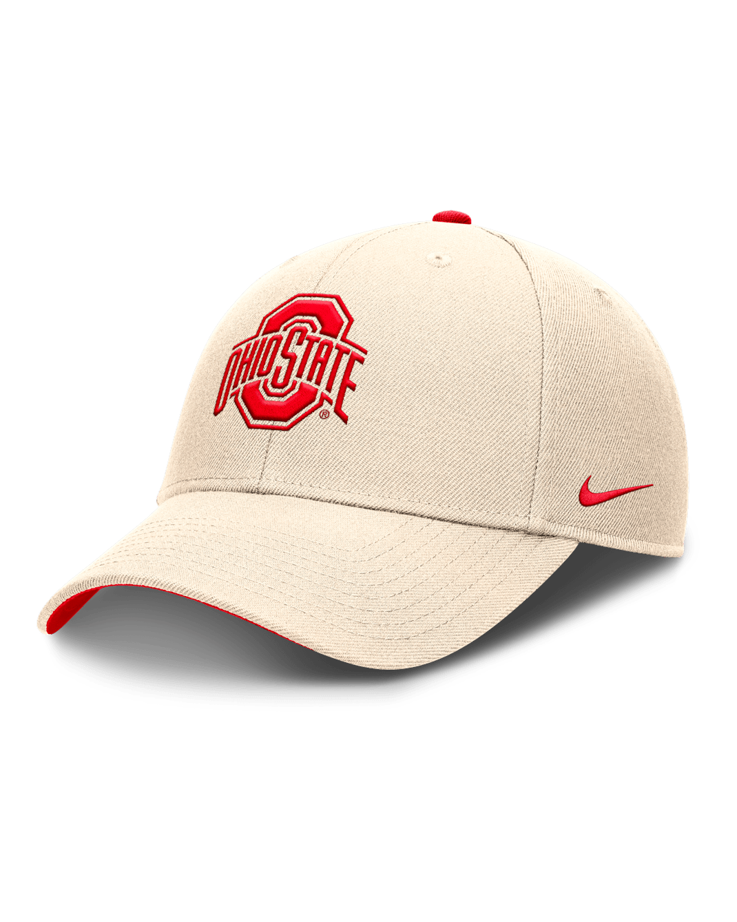 Ohio State Primetime Rise Men's Nike Dri-FIT College Trucker Adjustable Hat - Natural