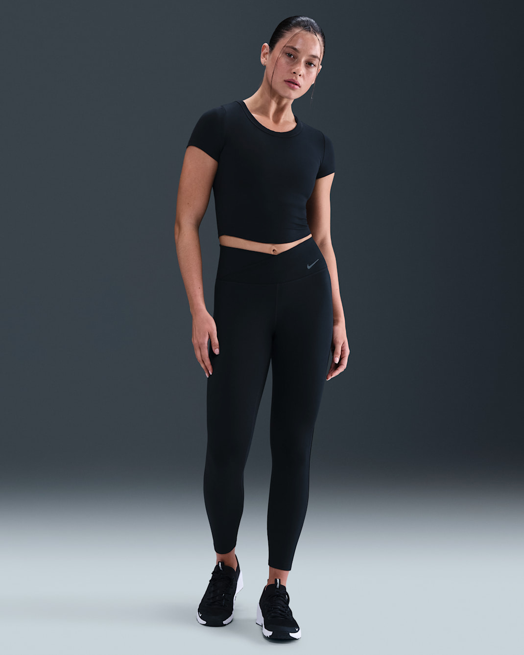 Nike One Women's High-Waisted 7/8 Leggings - Black/Dark Smoke Grey