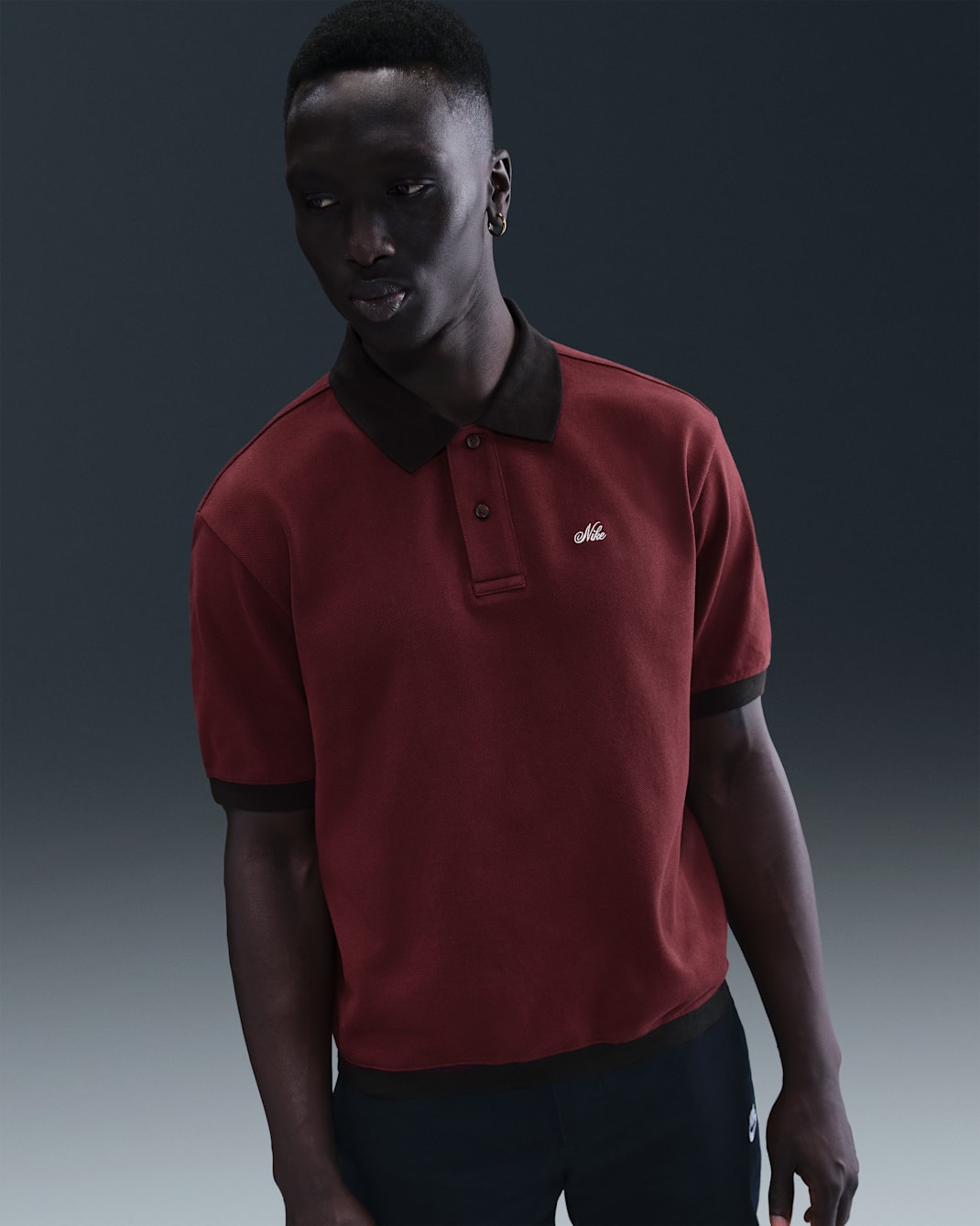 Polo de alta densidad para hombre Nike Life - Rojo team oscuro/Negro/Vela
