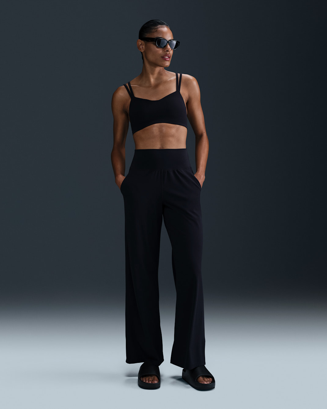 Nike Zenvy Women's Dri-FIT High-Waisted Wide-Leg Pants - Black/Black