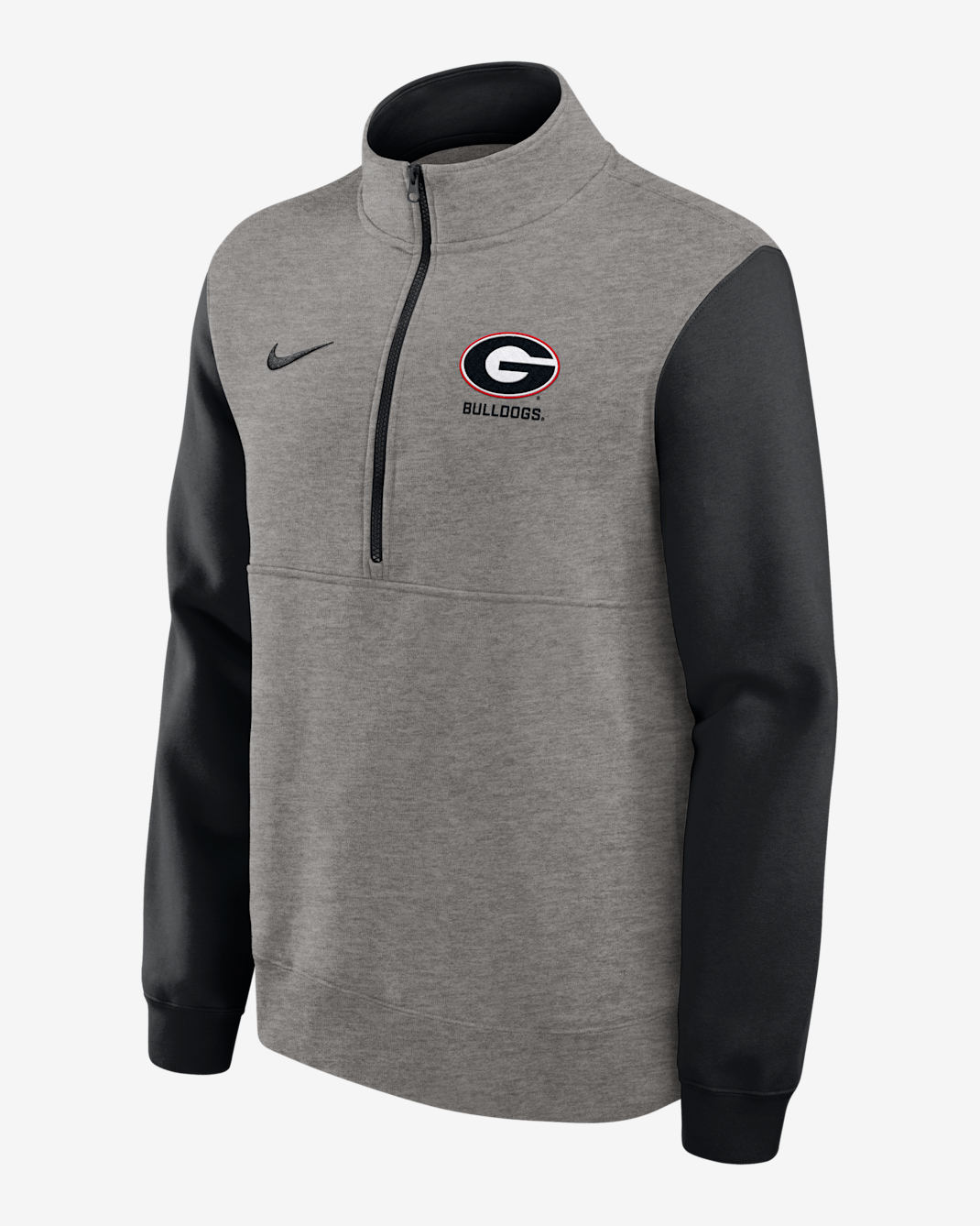 Georgia Club Men's Nike College 1/2-Zip Crew - Grey Heather
