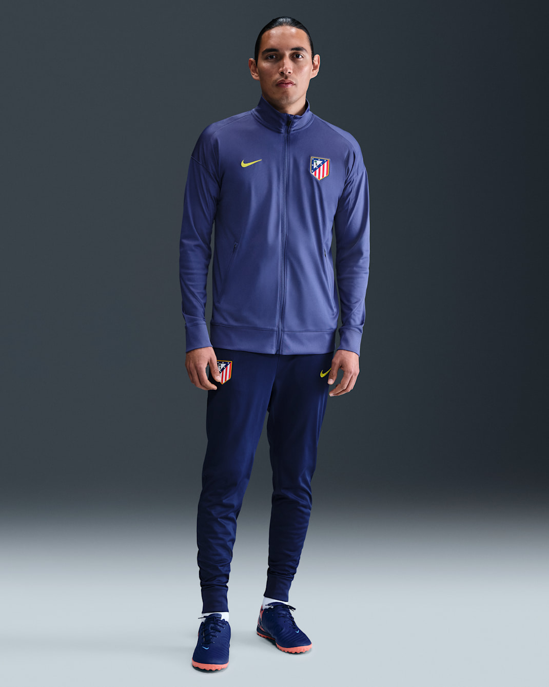 Atlético Madrid Strike Men's Nike Dri-FIT Football Knit Tracksuit - Dark Purple Dust/Binary Blue/Vibrant Yellow