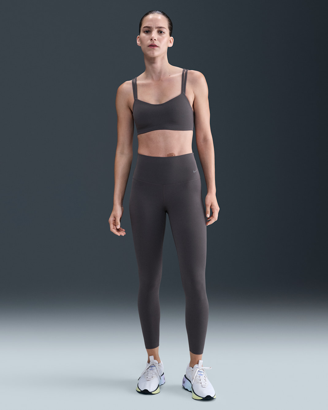 Nike Zenvy Women's High-Waisted 7/8 Leggings - Thunder Grey/Black