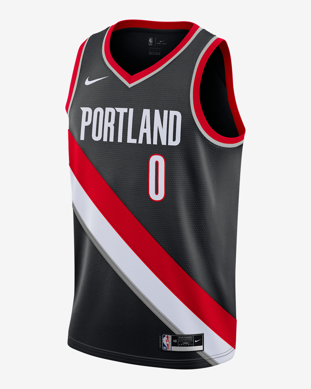 Damian Lillard Trail Blazers Icon Edition 2020 Nike NBA Swingman Jersey - Black/University Red/White