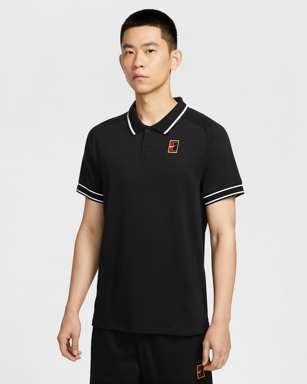 NikeCourt Heritage Men's Tennis Polo - Black/White