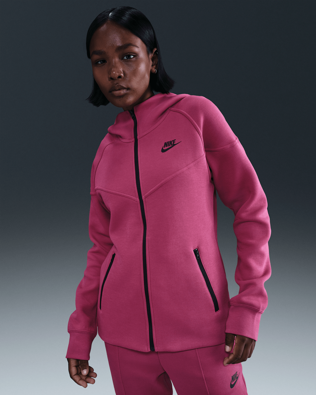 Nike Sportswear Tech Fleece Windrunner Women's Full-Zip Hoodie - Sweet Beet/Black