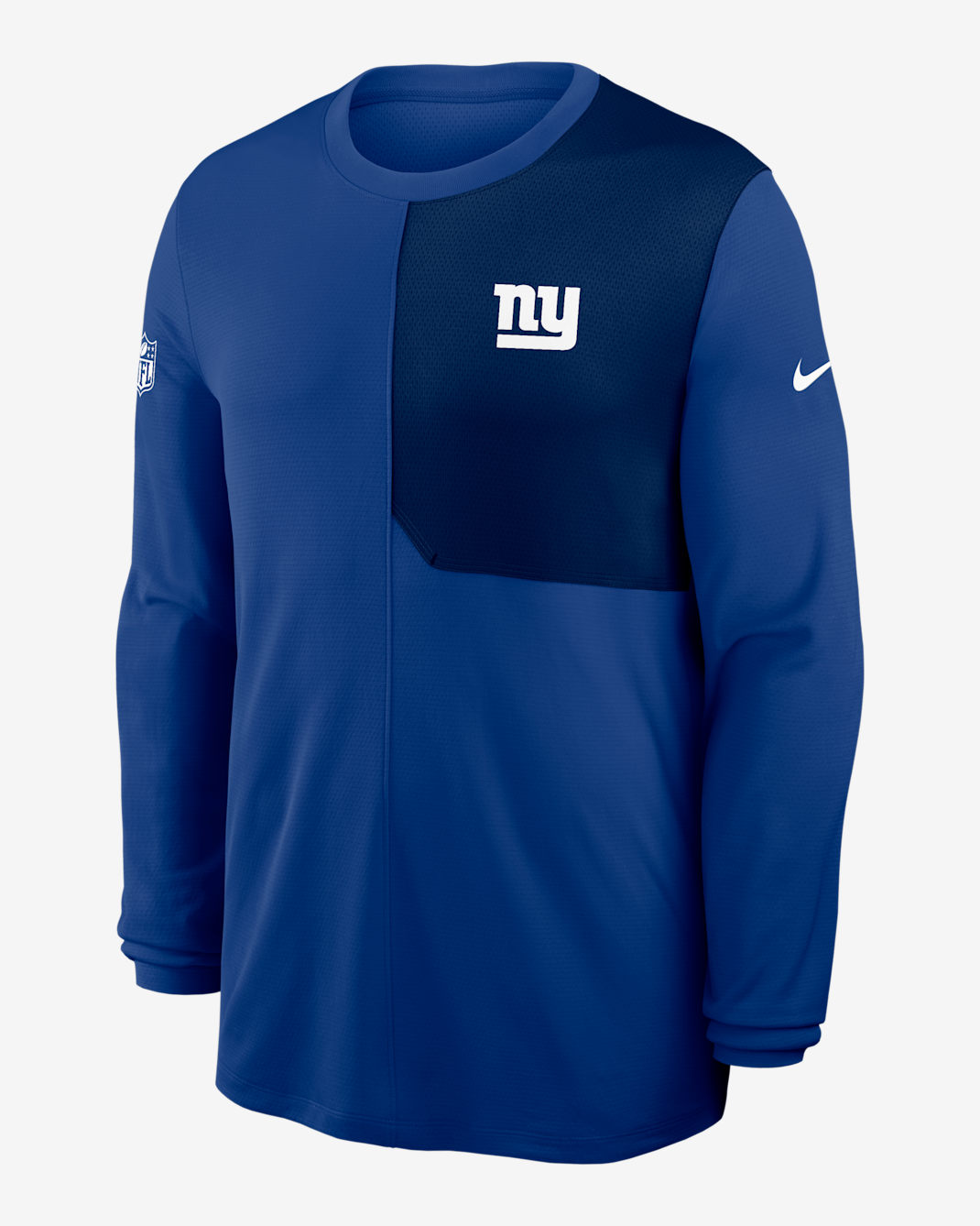 Playera de manga larga Nike Dri-FIT de la NFL para hombre New York Giants Sideline Coach - Azul