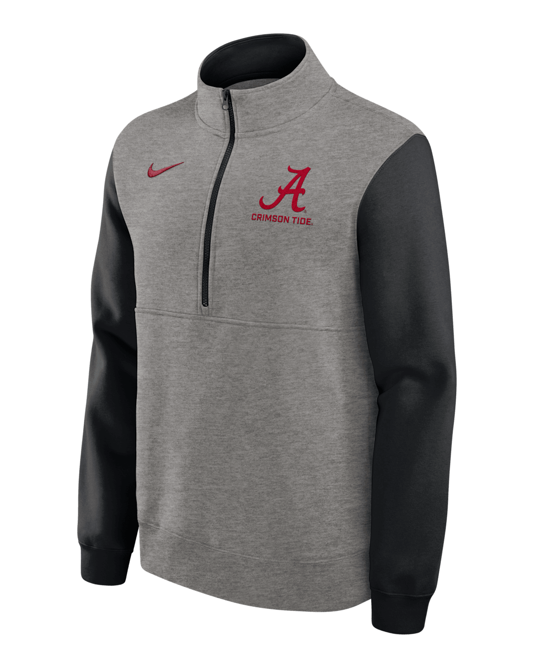 Sudadera de cuello redondo universitaria Nike de medio cierre para hombre Alabama Club - Gris jaspeado